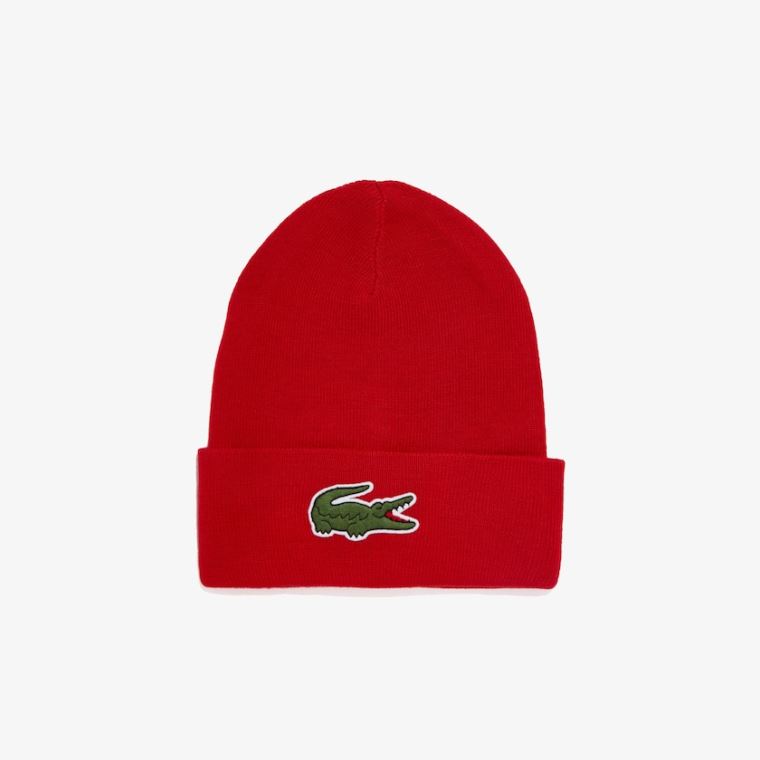 Lacoste Wool Blend Knit Cap Rød | 179rvbE2