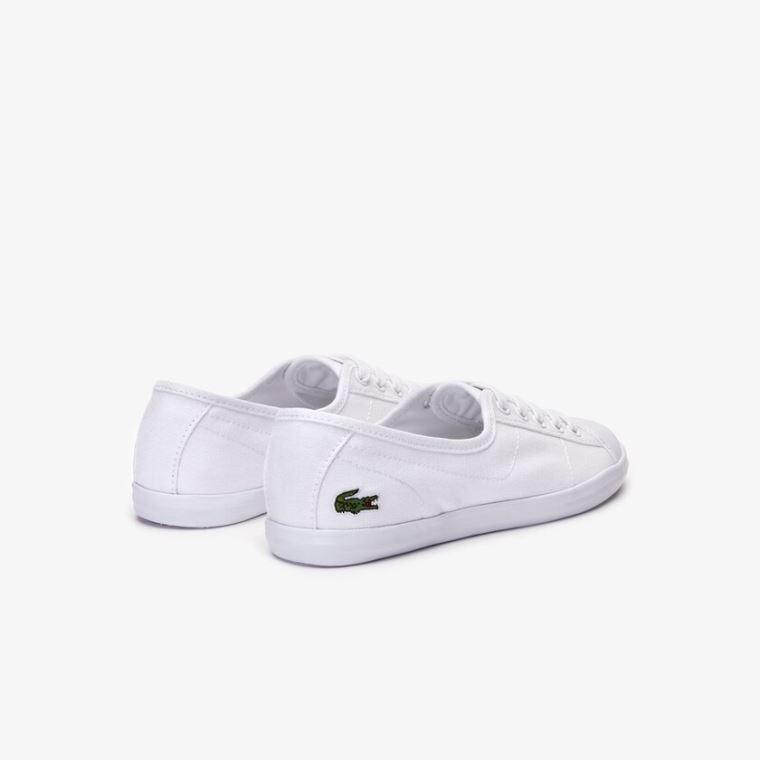 Lacoste Ziane Canvas Sneakers Hvite | yAmBGyw2