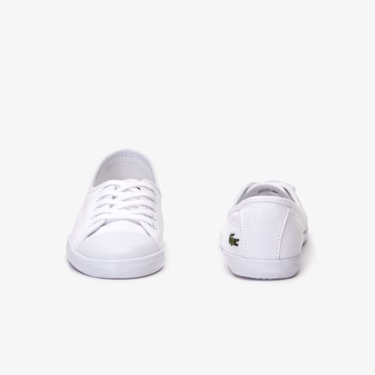 Lacoste Ziane Canvas Sneakers Hvite | yAmBGyw2