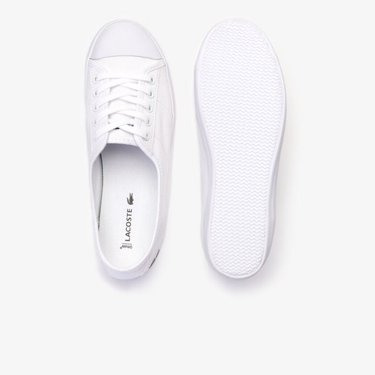 Lacoste Ziane Canvas Sneakers Hvite | yAmBGyw2