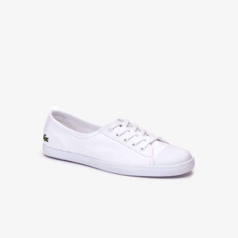 Lacoste Ziane Canvas Sneakers Hvite | yAmBGyw2