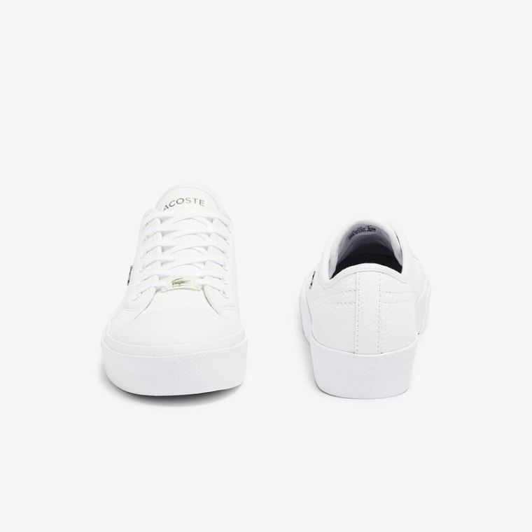 Lacoste Ziane Plus Grand Lær Sneakers Hvite | KAqYLCle