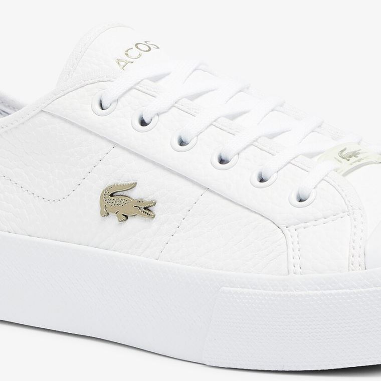 Lacoste Ziane Plus Grand Lær Sneakers Hvite | KAqYLCle