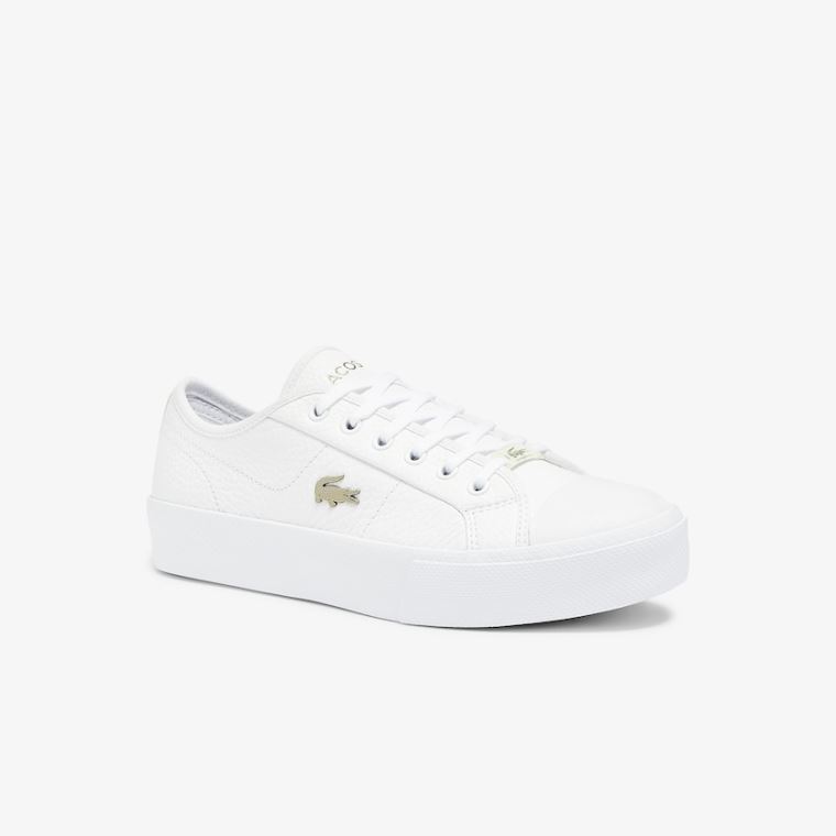 Lacoste Ziane Plus Grand Lær Sneakers Hvite Hvite | feRLDZmA