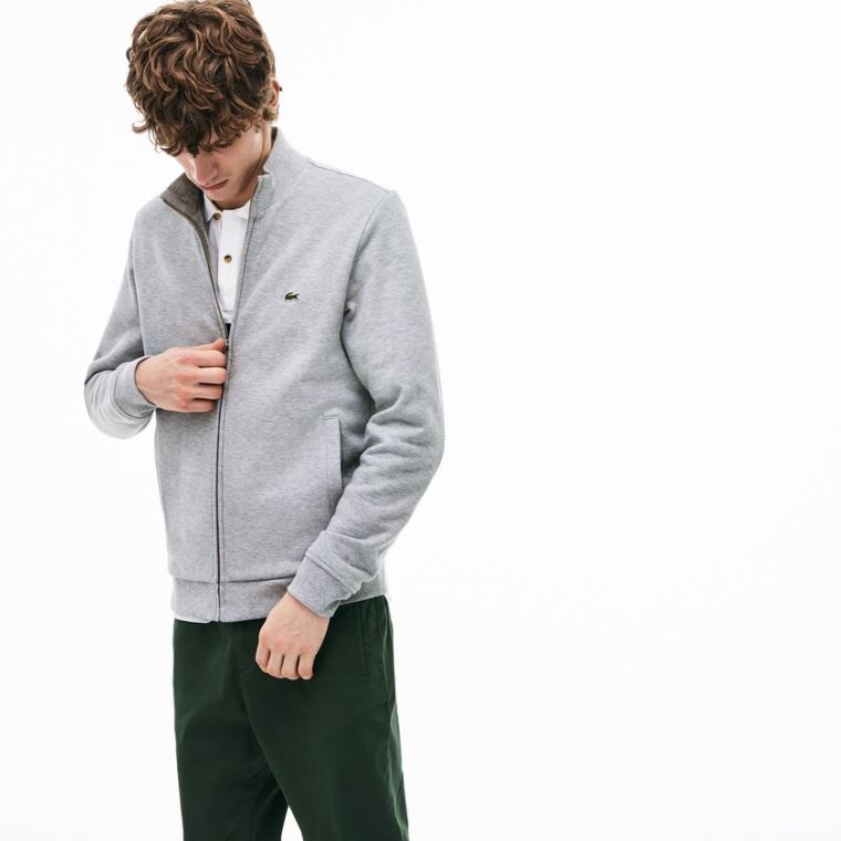 Lacoste Zip Fleece Sweatshirt Grå | n9b26NLD