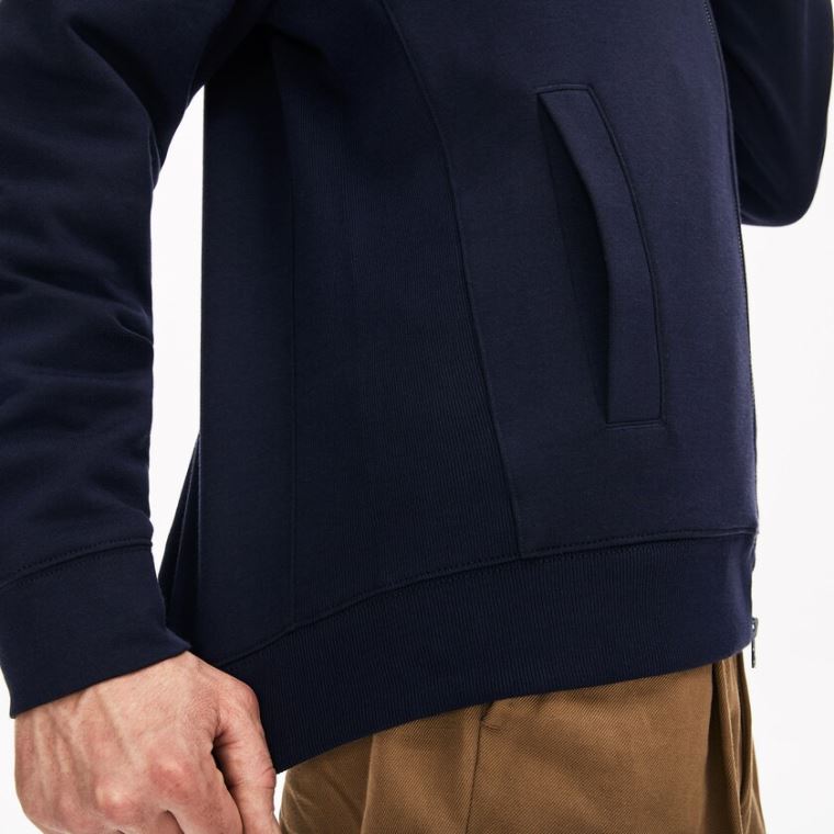 Lacoste Zippered Solid Sweatshirt Marineblå Blå Khaki Grønn | 0PteVnZS