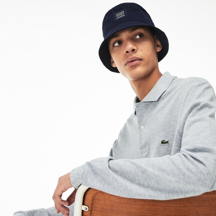 Lacoste classic fit long-sleeve Polo Shirt in marl petit piqué Grå | BGxr80KG