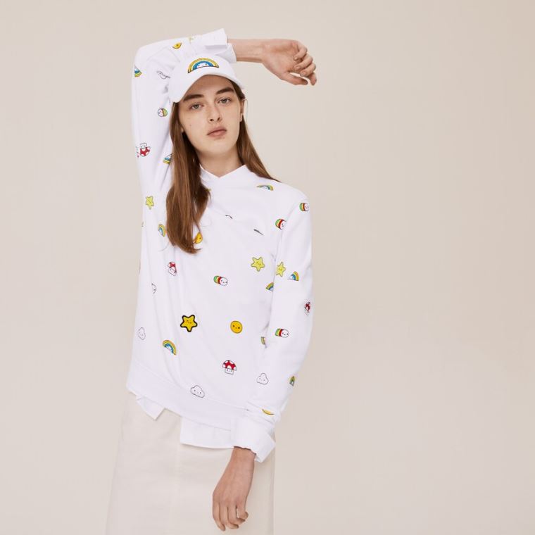 Lacoste x FriendsWithYou Design Sweatshirt Hvite | 0TtZxXu6