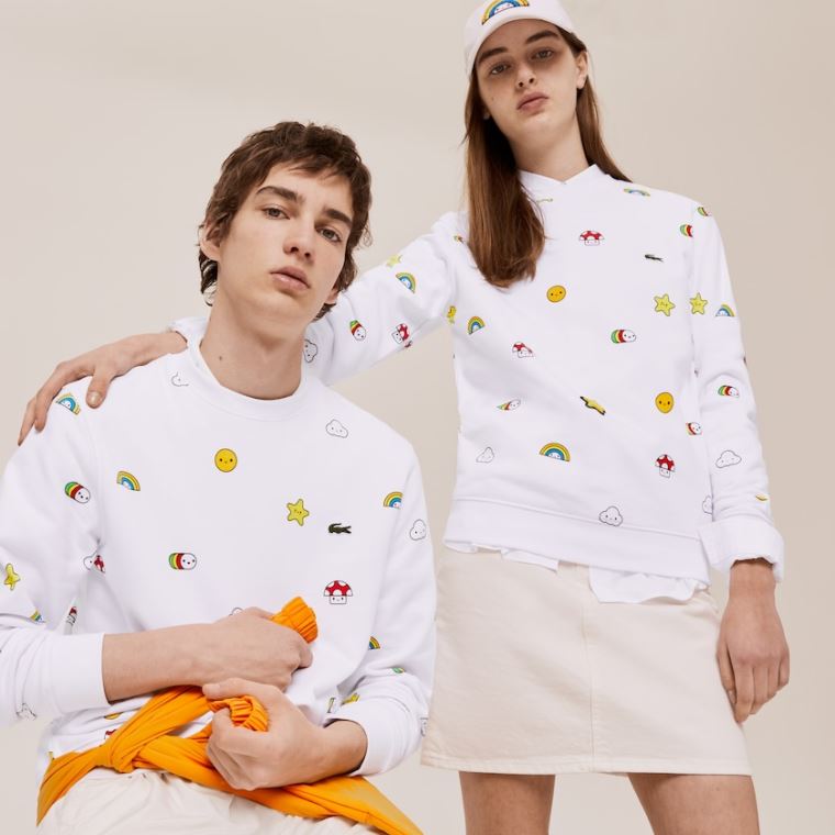 Lacoste x FriendsWithYou Design Sweatshirt Hvite | 0TtZxXu6