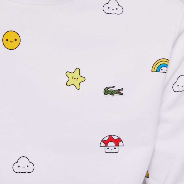 Lacoste x FriendsWithYou Design Sweatshirt Hvite | OcfEGiaB