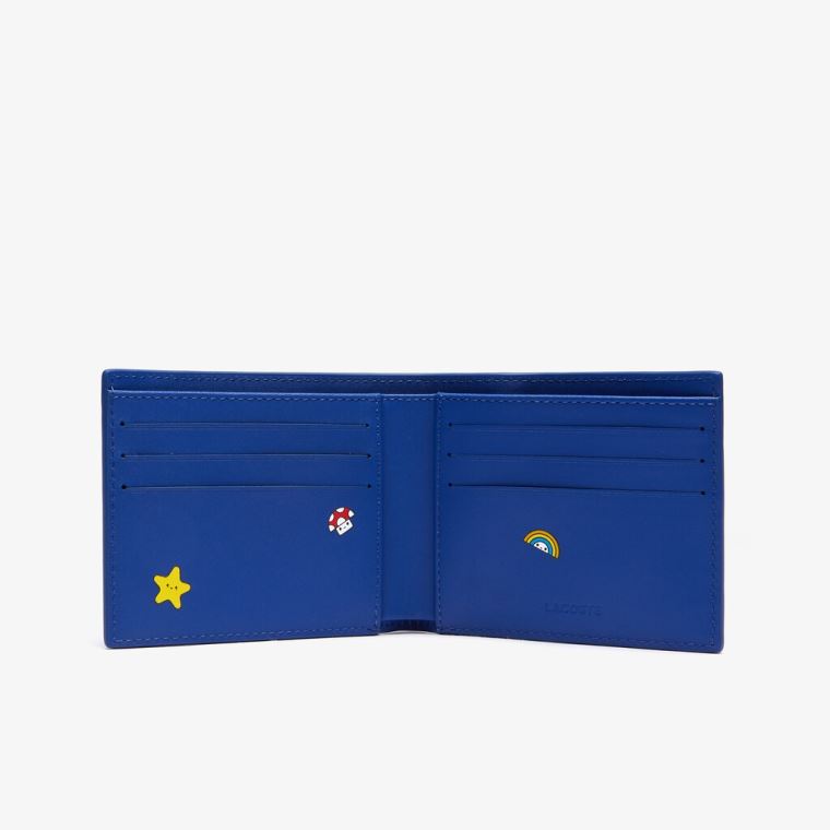 Lacoste x FriendsWithYou Fun Printed Lær Wallet Blå | VSaXt1oj