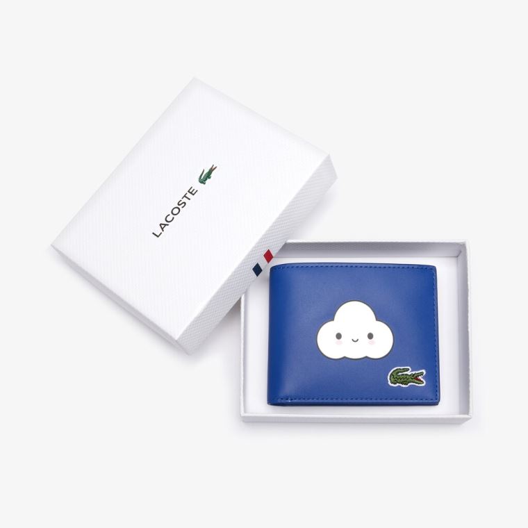 Lacoste x FriendsWithYou Fun Printed Lær Wallet Blå | VSaXt1oj