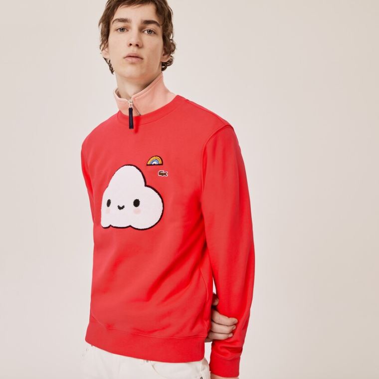 Lacoste x FriendsWithYou Print Sweatshirt Rød | 8xlcQRR2