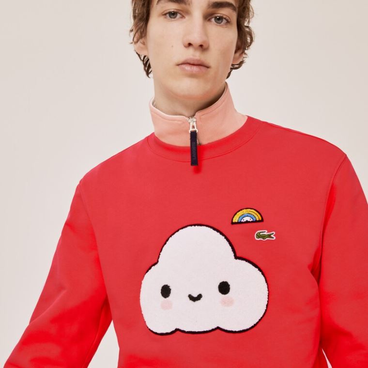 Lacoste x FriendsWithYou Print Sweatshirt Rød | 8xlcQRR2