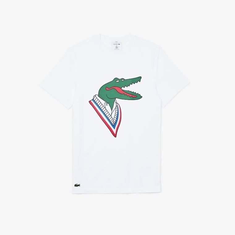 Lacoste x Jean-Michel Tixier Graphic T-shirt Hvite Rød | 2VlE9hY3