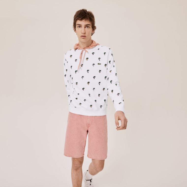 Lacoste x Jean-Michel Tixier Print Sweatshirt Hvite | OpSQM51W