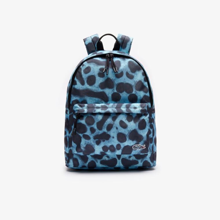 Lacoste x National Geographic Animal Print Backpack Blå Svarte | 8jhyaPv4