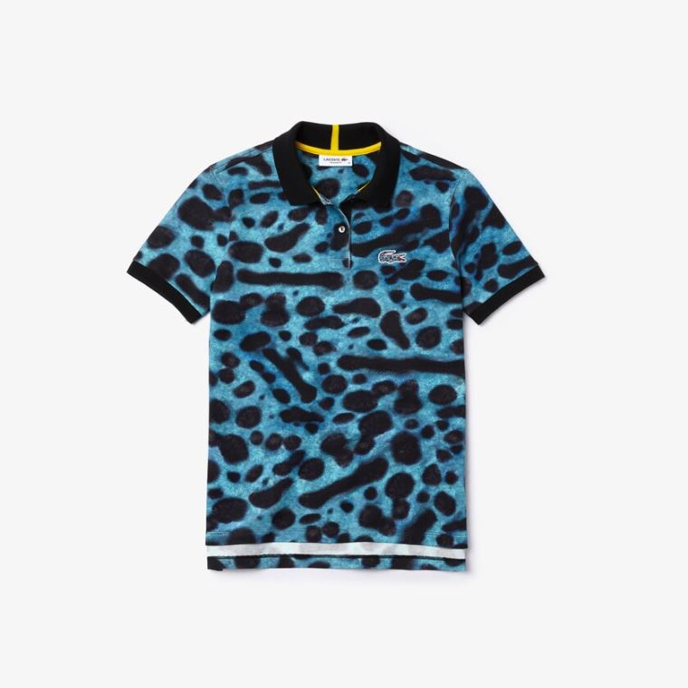 Lacoste x National Geographic Animal Print Piqué Polo Shirt Hvite | CbJThom8