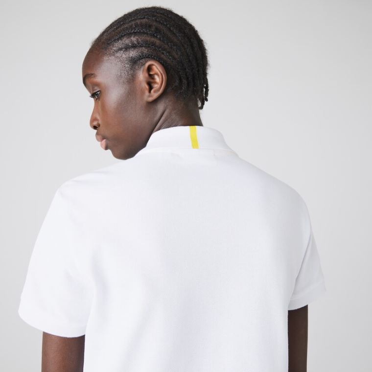 Lacoste x National Geographic Bomull Piqué Polo Shirt Hvite | GQGdpC4P