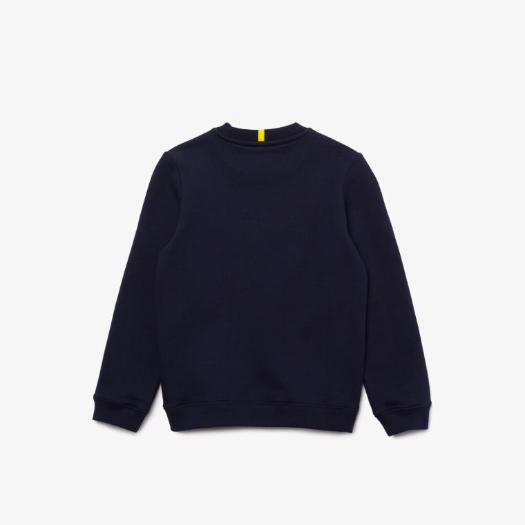 Lacoste x National Geographic Fleece Sweatshirt Marineblå Blå Hvite | otp151e9