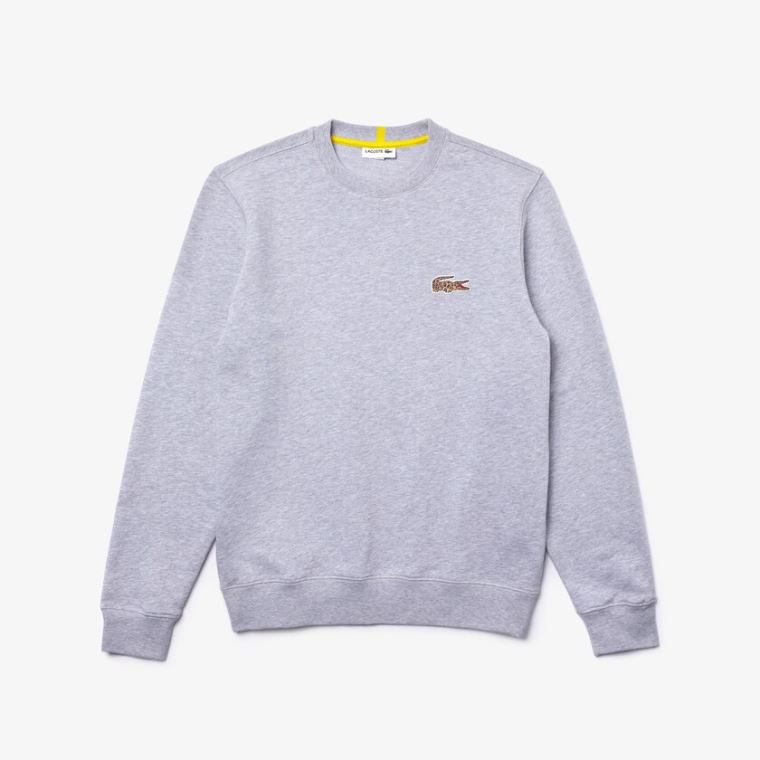 Lacoste x National Geographic Organic Bomull Sweatshirt Grå Hvite | bSZUDnGX