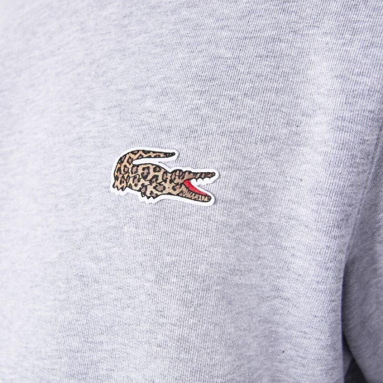 Lacoste x National Geographic Organic Bomull Sweatshirt Grå Hvite | bSZUDnGX