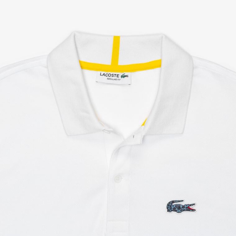 Lacoste x National Geographic Regular Fit Organic Bomull Polo Shirt Hvite | 5RHrS1Rb