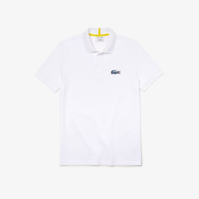 Lacoste x National Geographic Regular Fit Organic Bomull Polo Shirt Hvite | 5Rtq7VzP