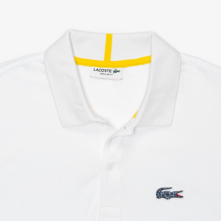 Lacoste x National Geographic Regular Fit Organic Bomull Polo Shirt Hvite | 5Rtq7VzP