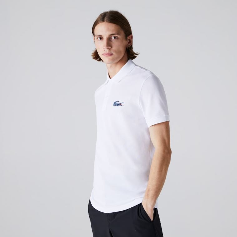 Lacoste x National Geographic Regular Fit Organic Bomull Polo Shirt Hvite | 5Rtq7VzP