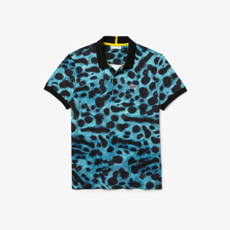 Lacoste x National Geographic Regular Fit Print Bomull Polo Shirt Hvite | S3XmkGsr