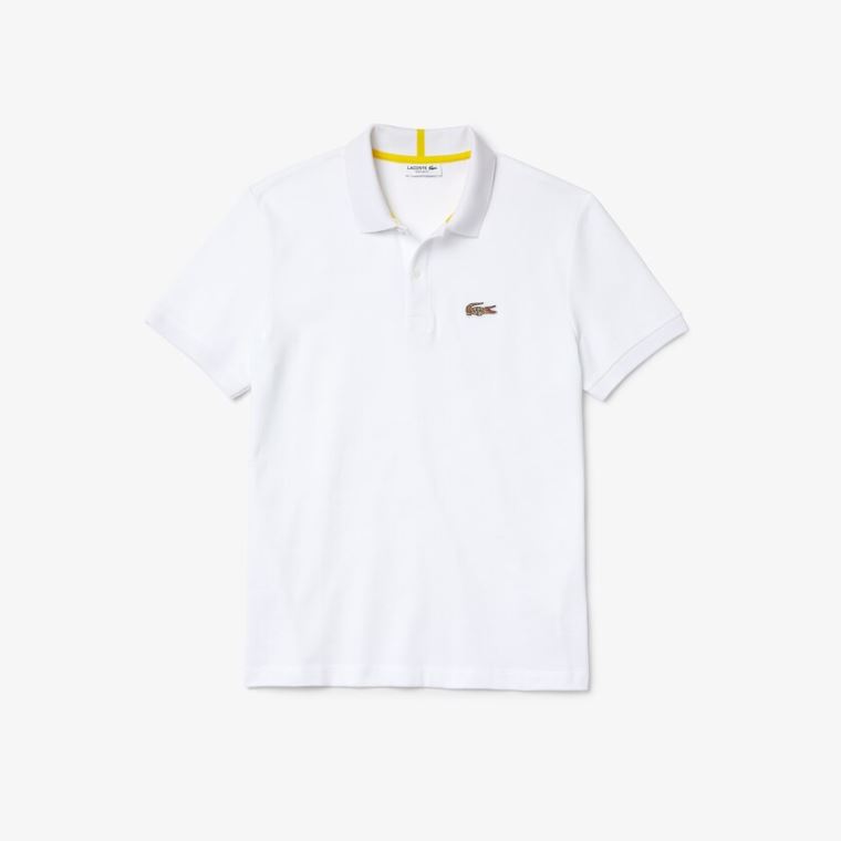 Lacoste x National Geographic Regular Fit Organic Bomull Polo Shirt Hvite | bTUjruiS