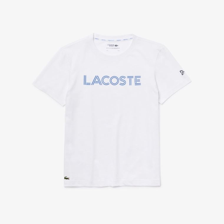 Lacoste x Novak Djokovix Sports T-Shirt Hvite Blå | gO016lqE