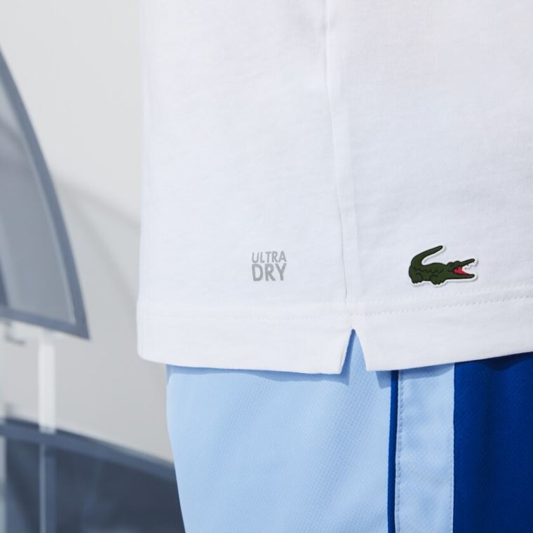 Lacoste x Novak Djokovix Sports T-Shirt Hvite Blå | gO016lqE