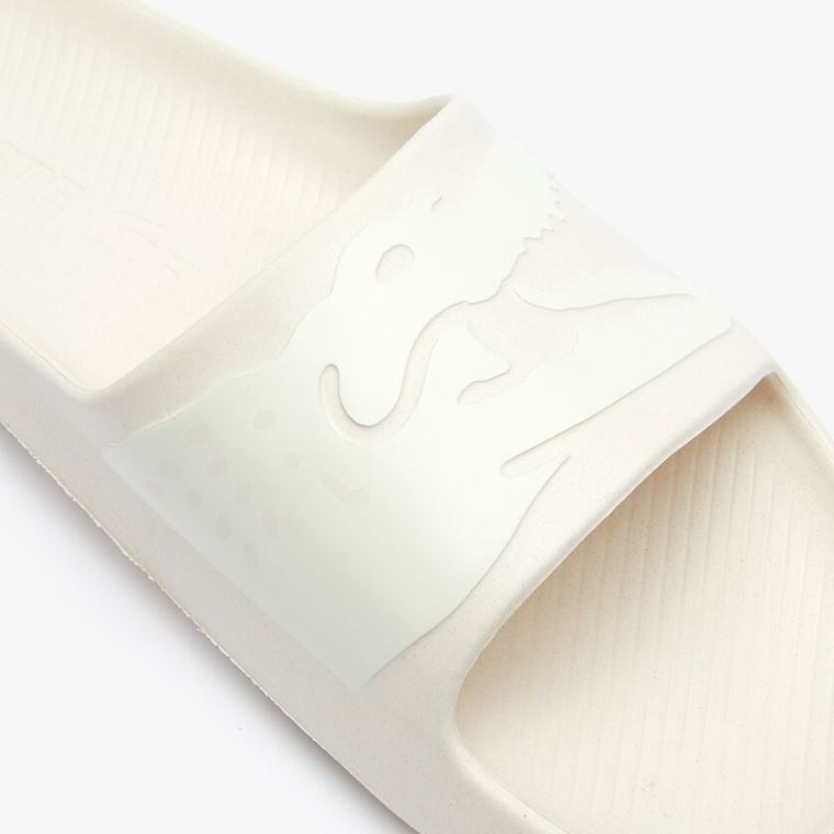 Lacoste x Ricky Regal Syntetisk Crocodile Slides Beige | J1EgLQUg