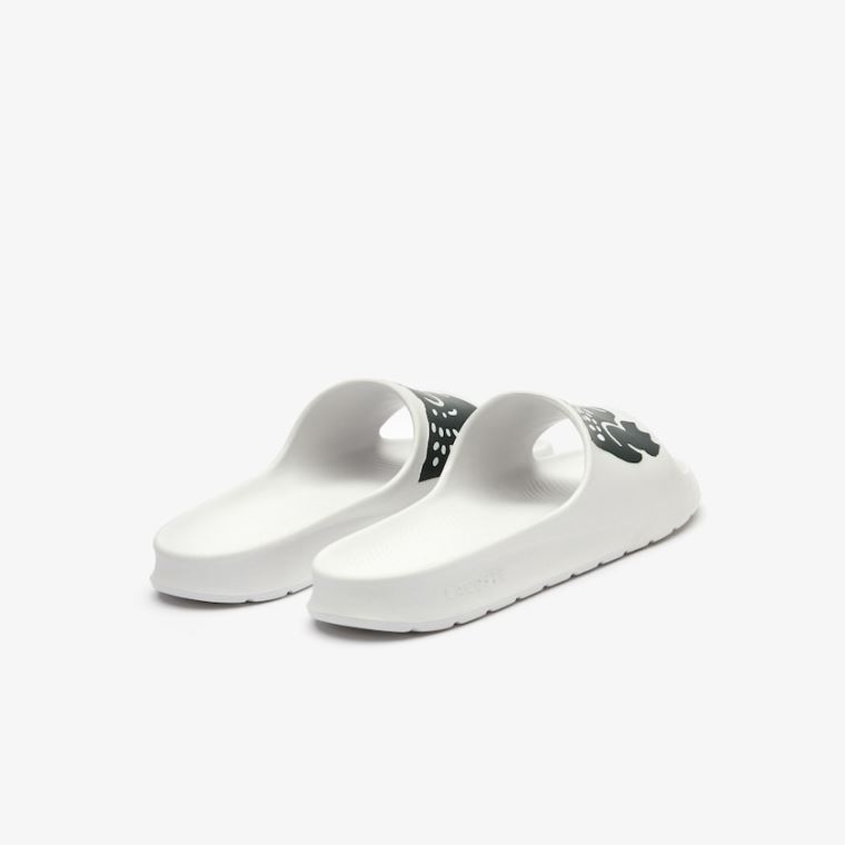 Lacoste x Ricky Regal Syntetisk Crocodile Slides Hvite Grønn | R9ZnpBc1