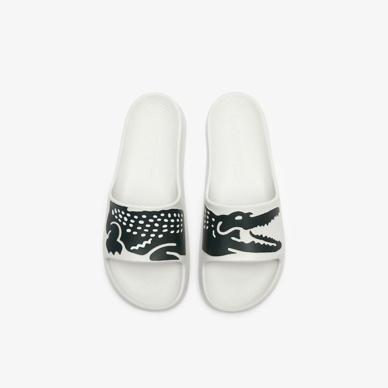 Lacoste x Ricky Regal Syntetisk Crocodile Slides Hvite Grønn | R9ZnpBc1